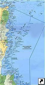 Карта северной части Большого Барьерного Рифа, Австралия (англ.)