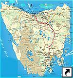 Карта Тасмании, Австралия (англ.)