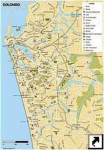 Карта Коломбо, столицы Шри-Ланки (англ.) 