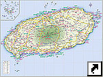 Подробная туристическая карта острова Чжечжу (Jeju, Cheju-do, Чечжу), Южная Корея (англ., кор.)