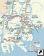 Карта метро Пусана (Pusan, Busan), Южная Корея (англ., кор.)