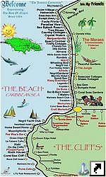 Карта курорта Негрил (Negril), Ямайка (англ.)