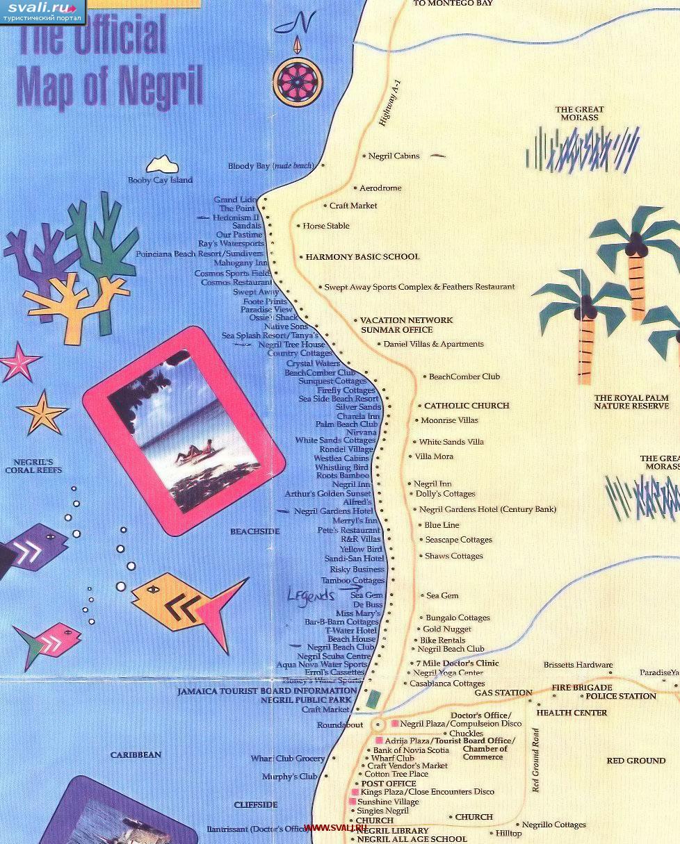 Map of hotels in negril jamaica