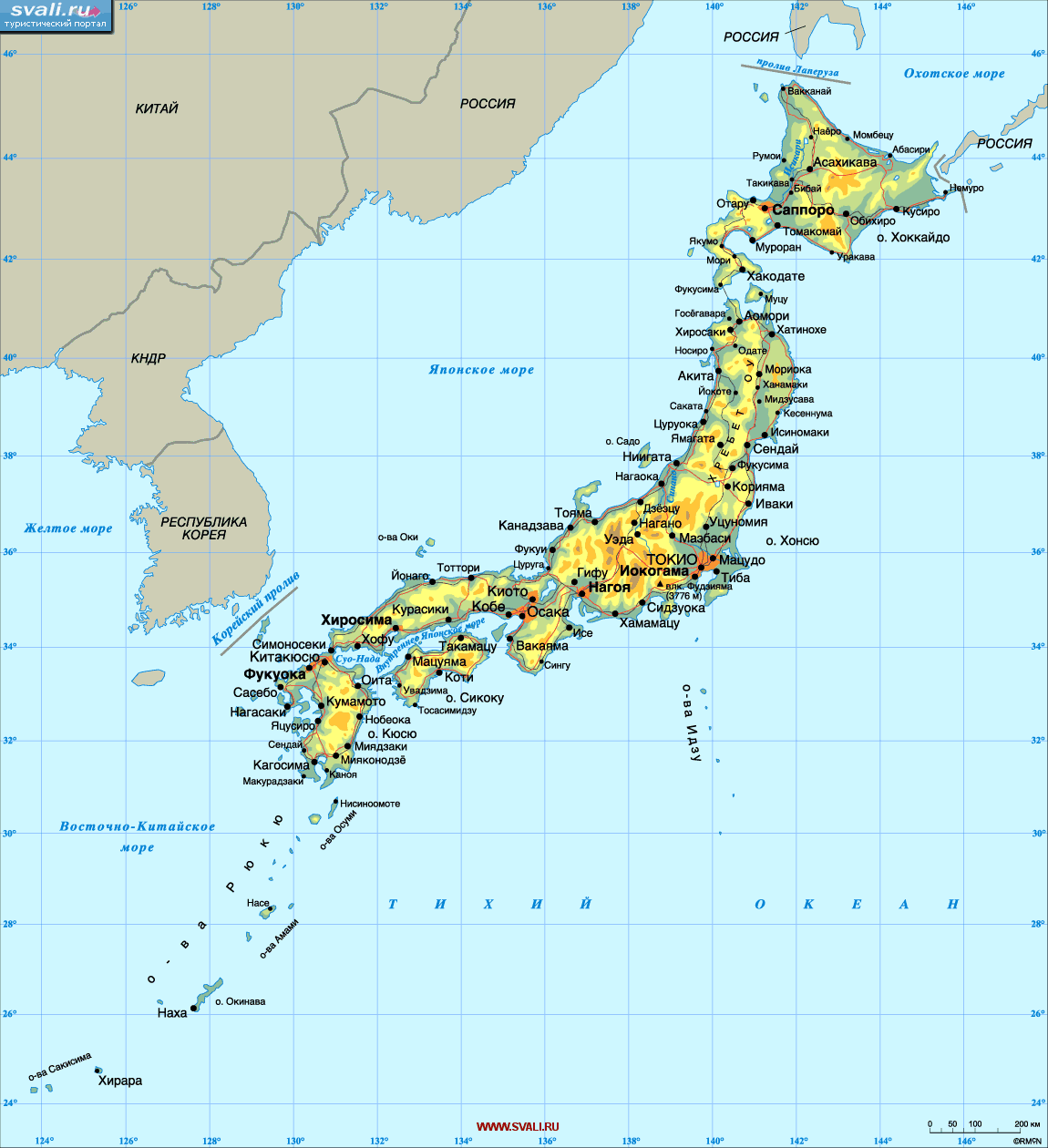 Карта Японии.