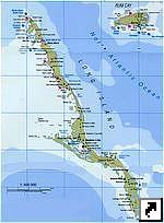 Туристическая карта острова Лонг (Лонг Айленд, Long Island), Багамские острова (англ.)