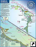 Туристическая карта островов Абако (Great Abaco, Little Abaco), Багамские острова (англ.)