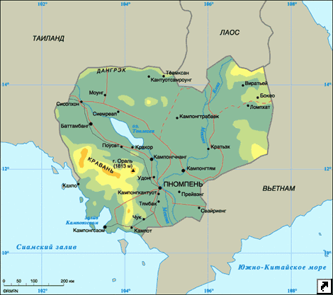 Карта Камбоджи.