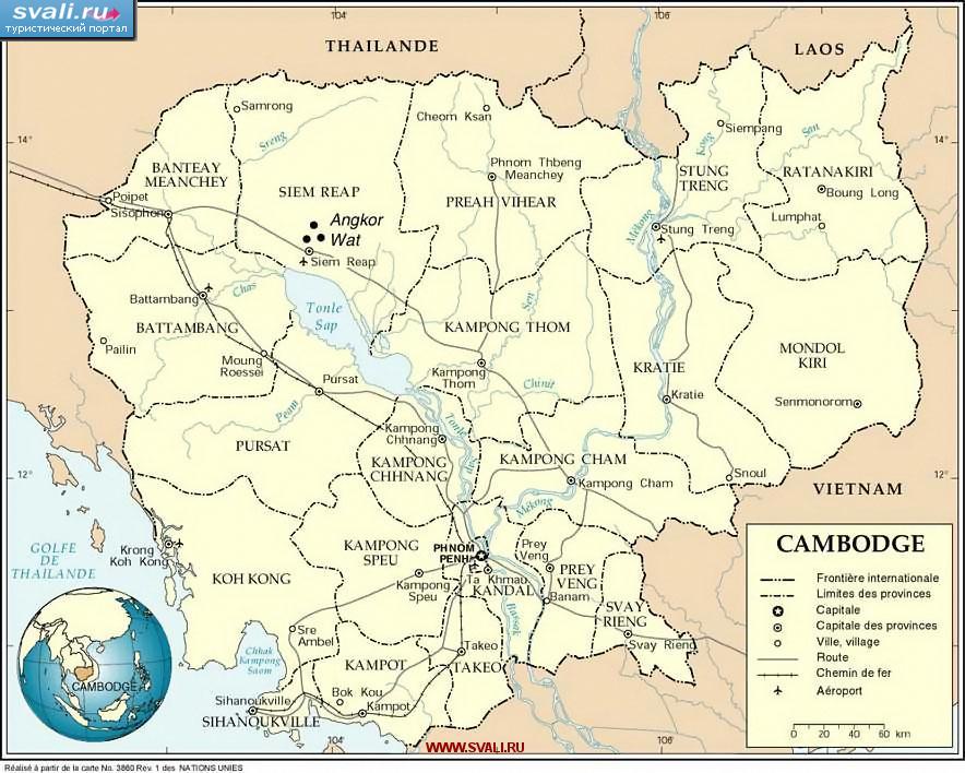 Карта Камбоджи (франц.)