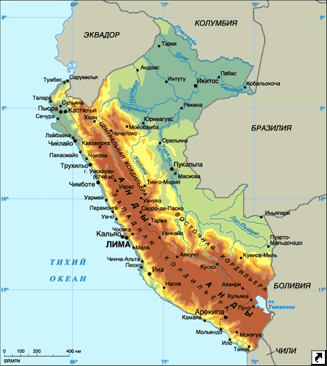Карта Перу.