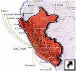 Карта местных авиарейсов Перу (исп.)