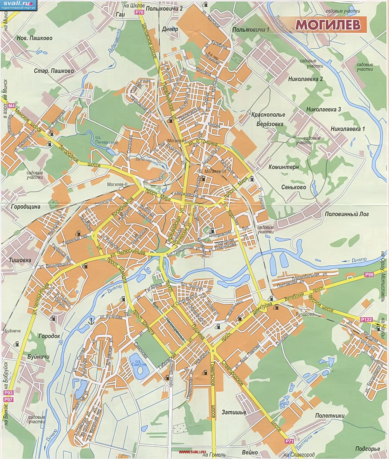 Карта Могилёва, Белоруссия.