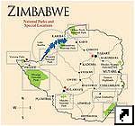 Карта национальных парков Зимбабве (англ.)