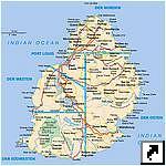 Карта Маврикия с автодорогами (англ.)