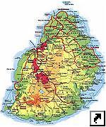 Карта Маврикия с рельефом (англ.)