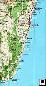 Подробная карта юга Мадагаскара с автодорогами, Манакара (Manakara), Фарафангана (Farafangana), Туланару (Tolanaro) (франц.)