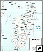 Политическая карта Мадагаскара (англ.)