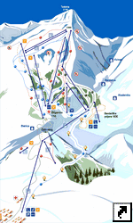 Карта горнолыжного курорта Банско, Болгария (англ.)