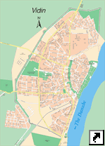 Подробная карта Видина, Болгария (англ.)