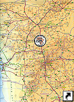 Карта центра Намибии (Виндхук) с автодорогами (англ.)