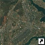 Бразилиа, столица Бразилии. Вид с со спутника.