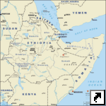 Политическая карта Эфиопии, Джибути, Сомали и Эритреи (англ.)