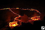 Лава в кратере вулкана Эрта Але до 23 ноября 2010 года, впадина Данакиль (Danakil Depression), Додом,  Эфиопия.