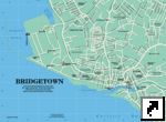 Карта Бриджтауна, столицы Барбадоса (англ.)
