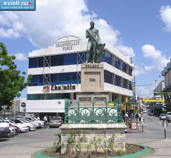 Статуя лорда Нельсона на Площади Героев, Бриджтаун, Барбадос.