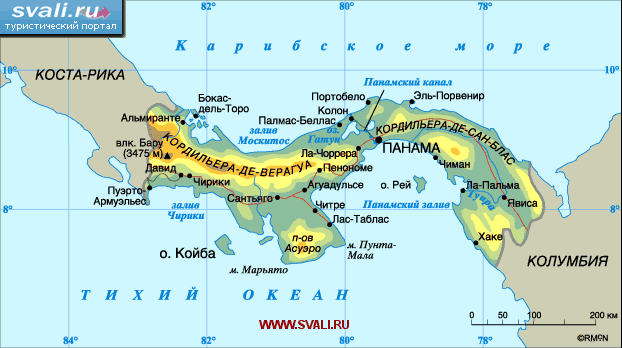 Карта Панамы