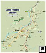 Туристическая карта окрестностей Луанг Прабанга (Luang Prabang), Лаос (англ.)