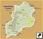Туристическая карта провинции Луанг Прабанг (Luang Prabang), Лаос (англ.)