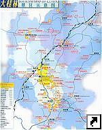 Туристическая карта окрестностей города Гуйлинь (Guilin), Гуанси-Чжуанский (Guangxi Zhuang) автономный район, Китай (англ., кит.)