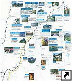 Туристическая схема окрестностей города Гуйлинь (Guilin), Гуанси-Чжуанский (Guangxi Zhuang) автономный район, Китай (англ., кит.)