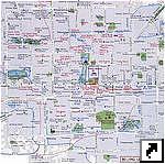 Подробная туристическая карта центра Пекина, столицы Китая (англ.)