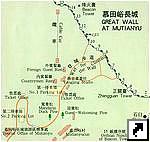 Схема участка Бадалин Мутянью (Mutianyu) Великой Китайской стены, Китай (англ., кит.)