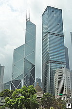Здания Банка Китая, Законодательного совета, Гонконг, Китай. 