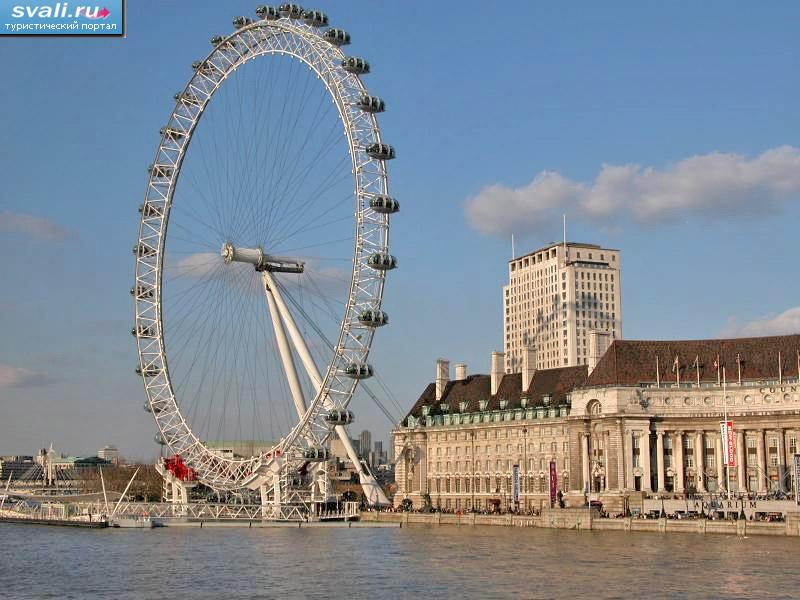 Обзорное колесо "глаз Лондона" (London Eye), Лондон, Великобритания.
