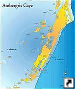 Карта острова Амбергриз (Сан-Педро, Ambergris Caye), Белиз (англ.)