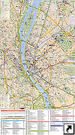 Подробная туристическая карта Будапешта с указанием достопримечательностей, Венгрия (англ.)