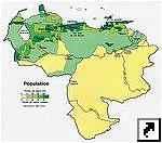Карта плотности населения Венесуэлы. (исп.)