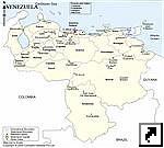 Политическая карта Венесуэлы. (англ.)