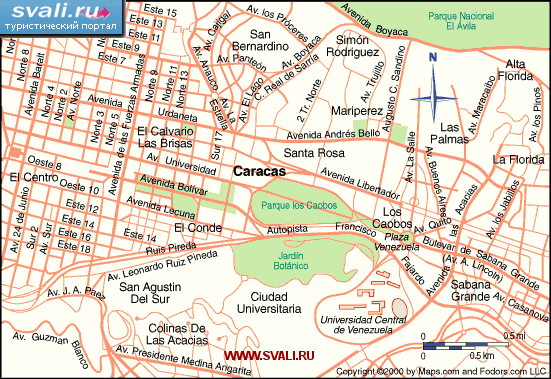 Карта центра Каракаса. (исп.)