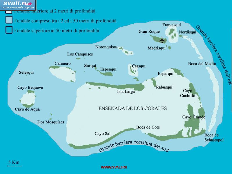 Карта архипелага Лос-Рокес, Венесуэла (исп.)