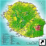 Туристическая карта острова Реюньон (франц., англ.)