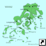 Карта острова Вавау, Тонга (англ.)