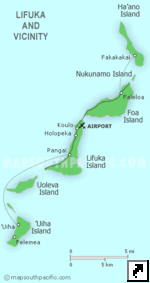 Карта островов Наапаи, Тонга (англ.)