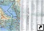Подробная физическая карта Черногории, юго-восток, национальный парк Скадарское озеро (серб.)