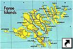 Карта Фарерских островов, Дания (англ.)