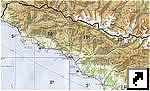 Топографическая карта Абхазии (англ.)