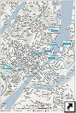 Карта центра Копенгагена, Дания (англ.)